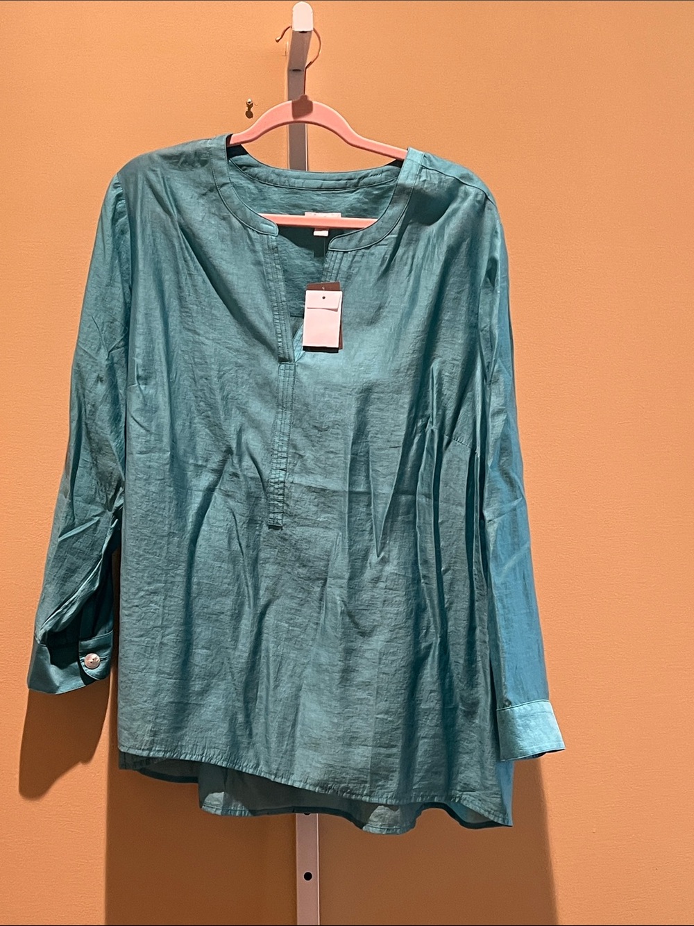 J. Jill Teal Long-Sleeve Tunic Blouse